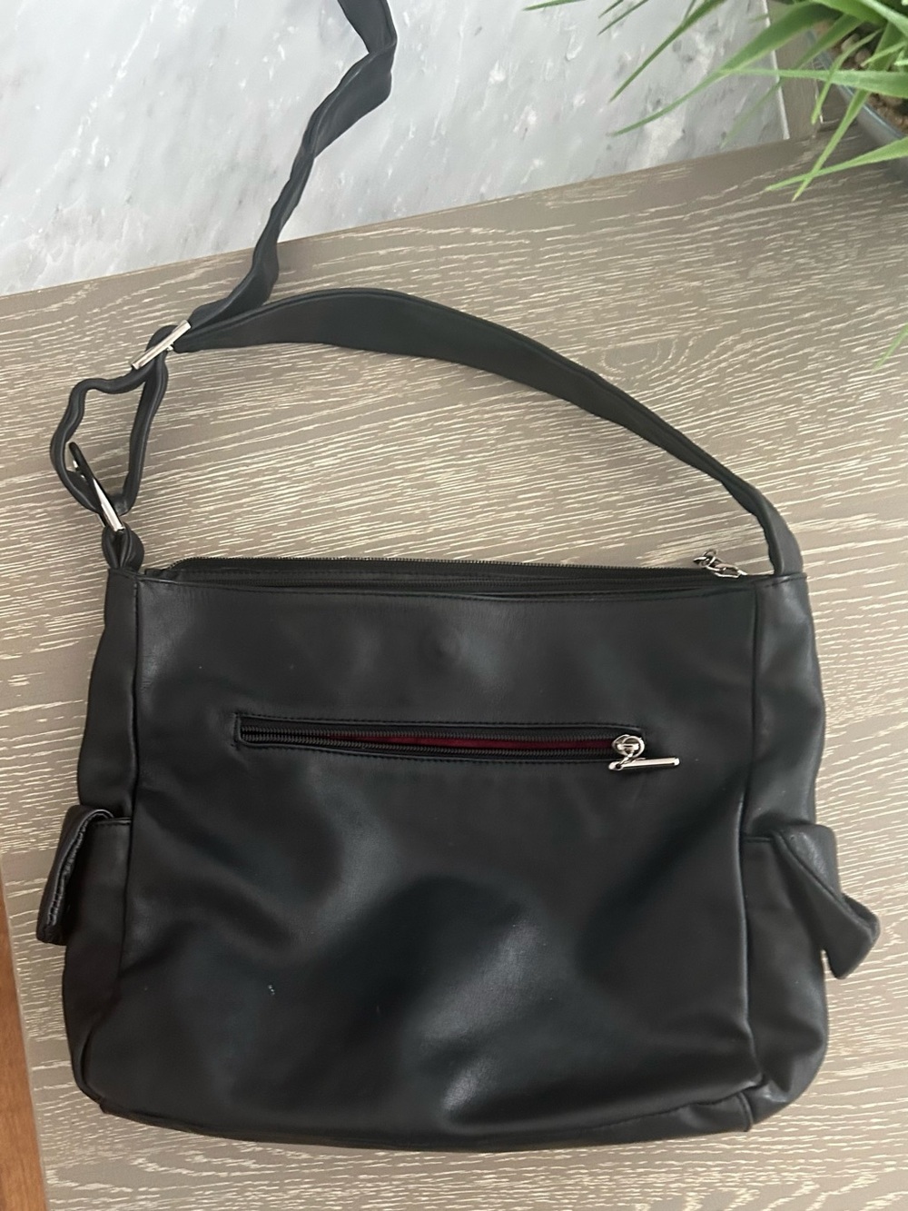 Vintage Arnold Churgin Black Leather Shoulder Bag